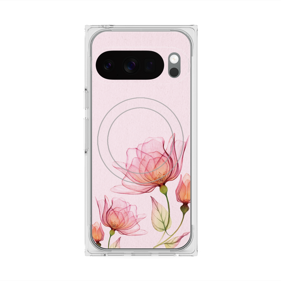 Premium Square Case with Pixelsnap［ Natural Flower - Pink ］