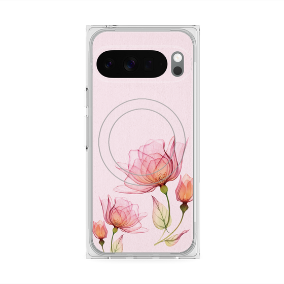 Premium Square Case with Pixelsnap［ Natural Flower - Pink ］