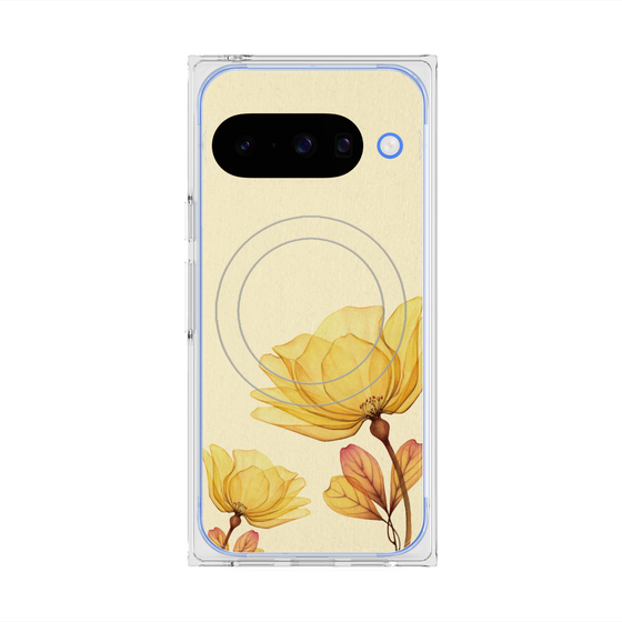 Premium Square Case with Pixelsnap［ Natural Flower - Yellow ］