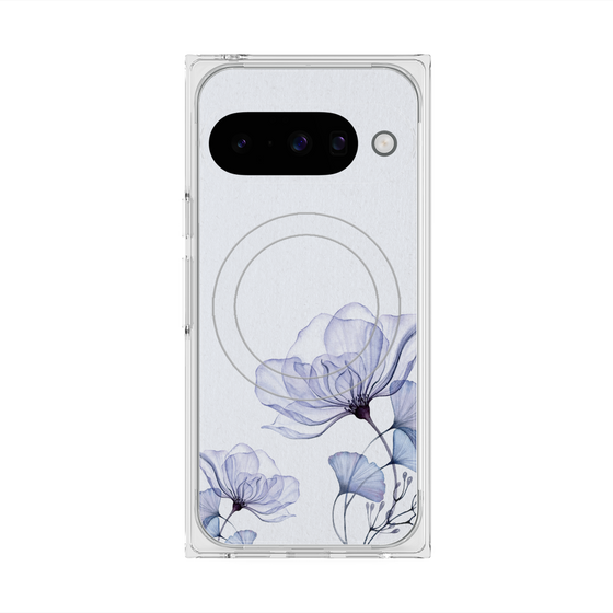 Premium Square Case with Pixelsnap［ Natural Flower - blue ］