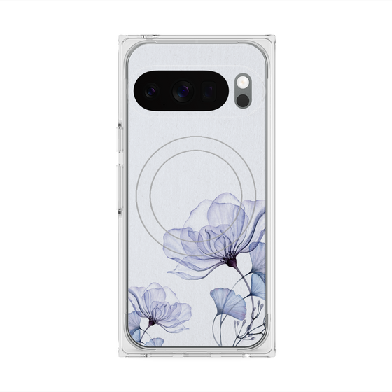 Premium Square Case with Pixelsnap［ Natural Flower - blue ］