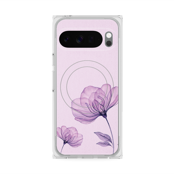 Premium Square Case with Pixelsnap［ Natural Flower - Purple ］