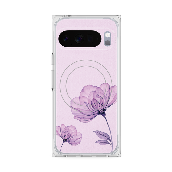 Premium Square Case with Pixelsnap［ Natural Flower - Purple ］