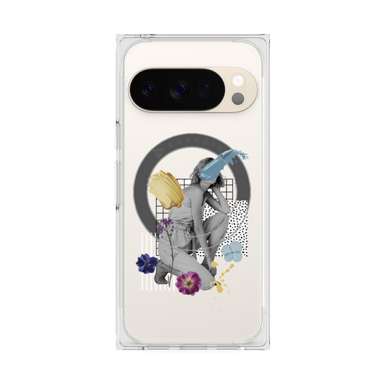 Premium Square Case with Pixelsnap［ Cool and languid Dull blue ］