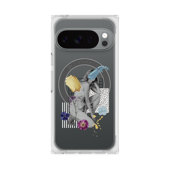 Premium Square Case with Pixelsnap［ Cool and languid Dull blue ］