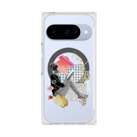 Premium Square Case with Pixelsnap［ Reading by the window ］