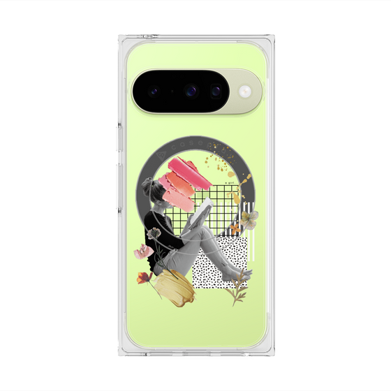 Premium Square Case with Pixelsnap［ Reading by the window ］