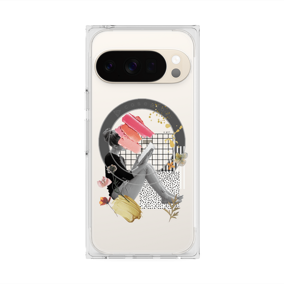 Premium Square Case with Pixelsnap［ Reading by the window ］