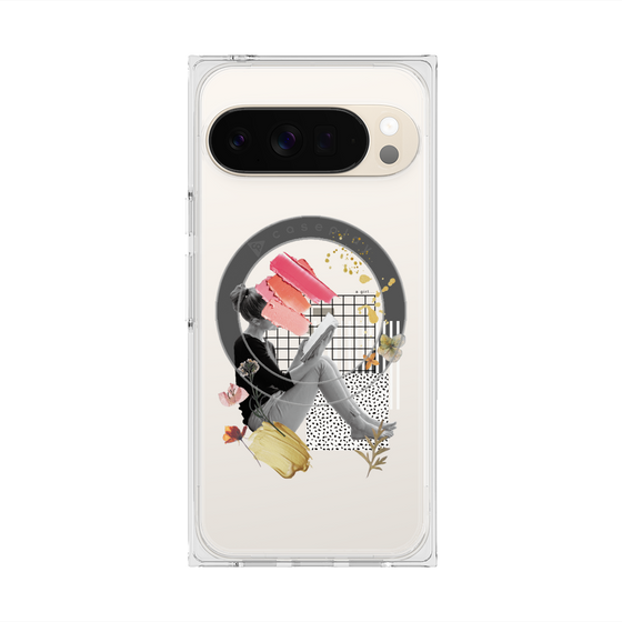 Premium Square Case with Pixelsnap［ Reading by the window ］