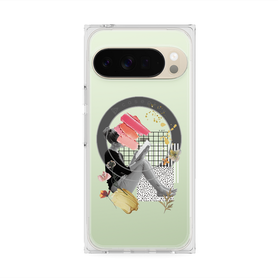 Premium Square Case with Pixelsnap［ Reading by the window ］