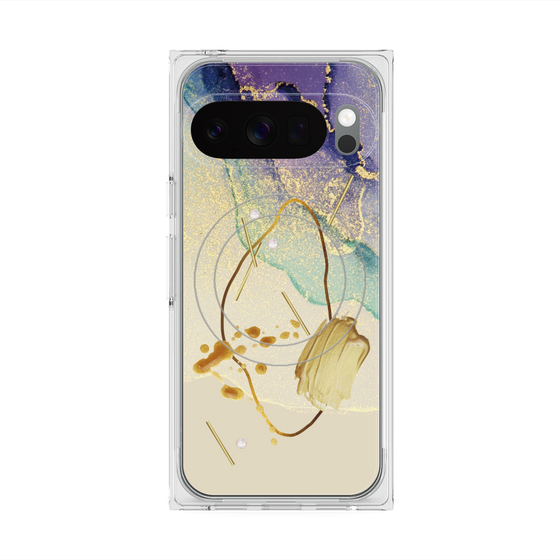 Premium Square Case with Pixelsnap［ Marble Nuance Painting Purple ］