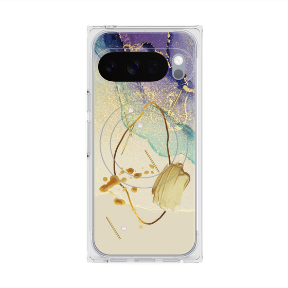 Premium Square Case with Pixelsnap［ Marble Nuance Painting Purple ］