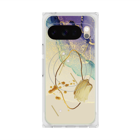 Premium Square Case with Pixelsnap［ Marble Nuance Painting Purple ］