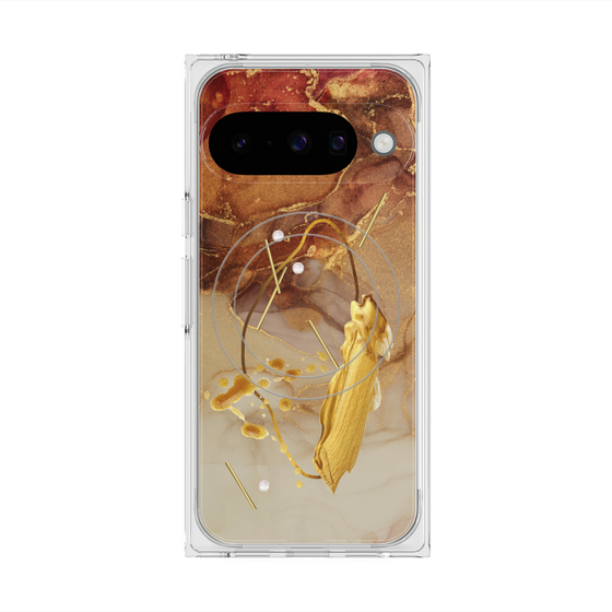 Premium Square Case with Pixelsnap［ Marble Nuance Painting Brown ］