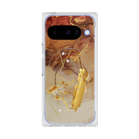 Premium Square Case with Pixelsnap［ Marble Nuance Painting Brown ］