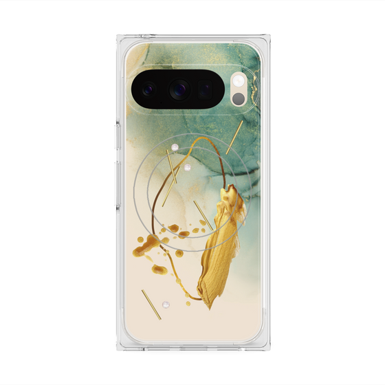 Premium Square Case with Pixelsnap［ Marble Nuance Painting Green ］