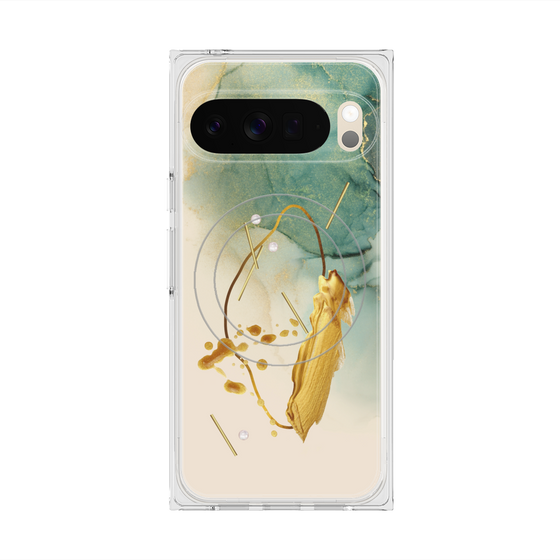 Premium Square Case with Pixelsnap［ Marble Nuance Painting Green ］