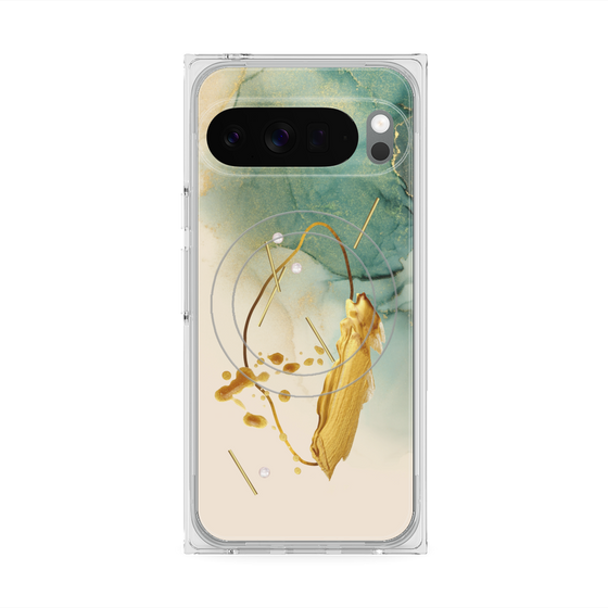 Premium Square Case with Pixelsnap［ Marble Nuance Painting Green ］