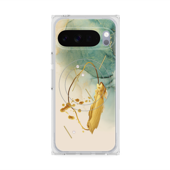 Premium Square Case with Pixelsnap［ Marble Nuance Painting Green ］