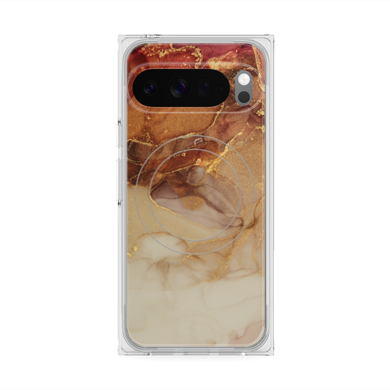 Premium Square Case with Pixelsnap［ Marble Brown ］