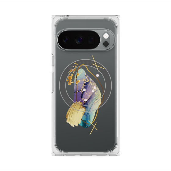 Premium Square Case with Pixelsnap［ Nuance Painting Blue ］