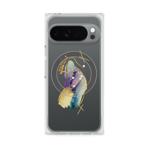 Premium Square Case with Pixelsnap［ Nuance Painting Blue ］