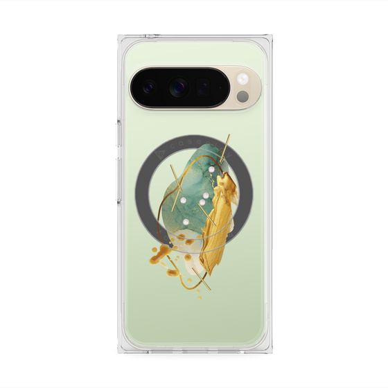 Premium Square Case with Pixelsnap［ Nuance Painting Green ］