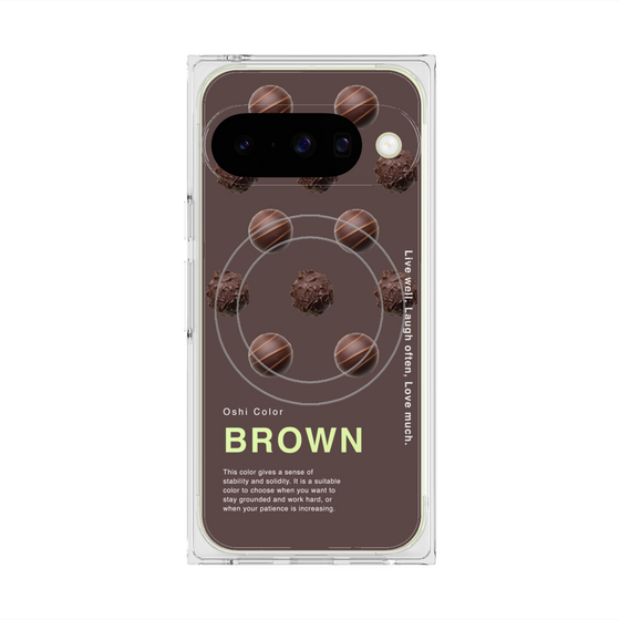 Premium Square Case with Pixelsnap［ BROWN-Chocolate ］