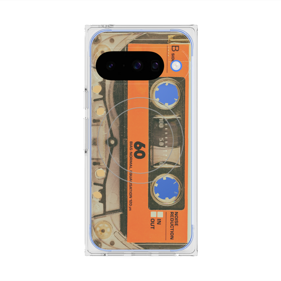 Premium Square Case with Pixelsnap［ RETORO CASSETTE TAPE - Skeleton Orange ］