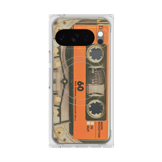 Premium Square Case with Pixelsnap［ RETORO CASSETTE TAPE - Skeleton Orange ］