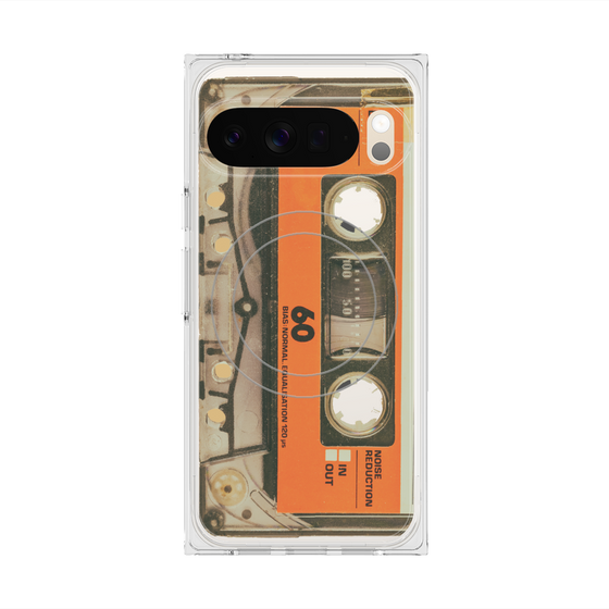 Premium Square Case with Pixelsnap［ RETORO CASSETTE TAPE - Skeleton Orange ］