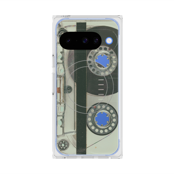 Premium Square Case with Pixelsnap［ RETORO CASSETTE TAPE - Skeleton Blue ］