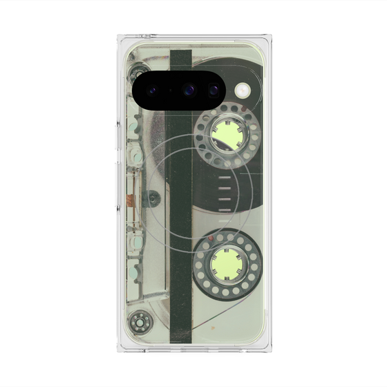 Premium Square Case with Pixelsnap［ RETORO CASSETTE TAPE - Skeleton Blue ］