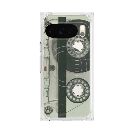 Premium Square Case with Pixelsnap［ RETORO CASSETTE TAPE - Skeleton Blue ］