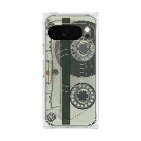 Premium Square Case with Pixelsnap［ RETORO CASSETTE TAPE - Skeleton Blue ］