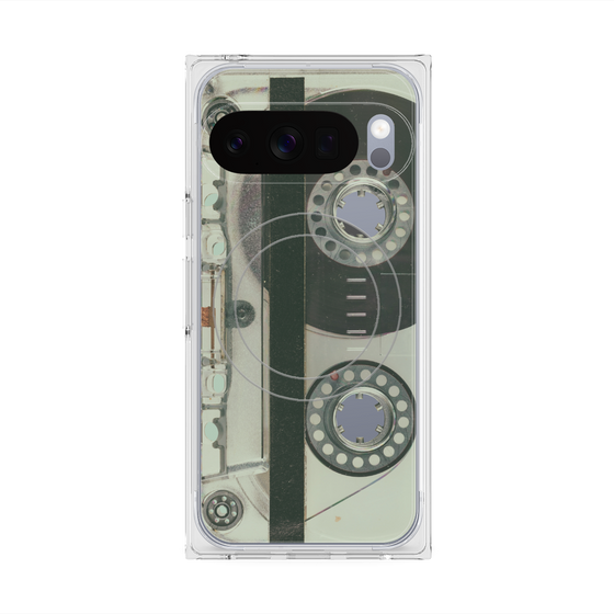 Premium Square Case with Pixelsnap［ RETORO CASSETTE TAPE - Skeleton Blue ］