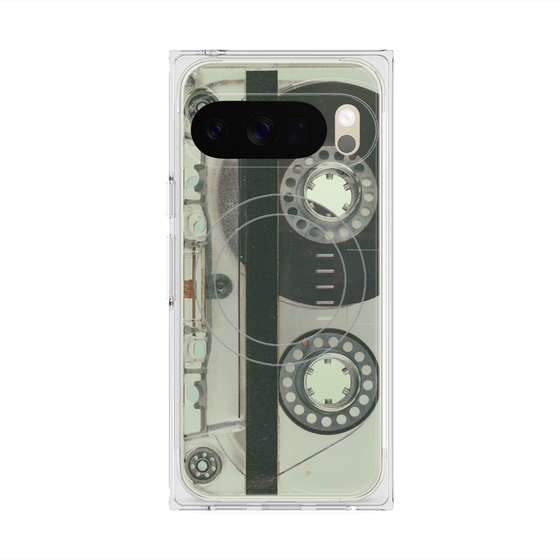 Premium Square Case with Pixelsnap［ RETORO CASSETTE TAPE - Skeleton Blue ］