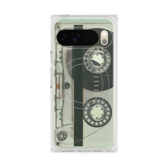 Premium Square Case with Pixelsnap［ RETORO CASSETTE TAPE - Skeleton Blue ］