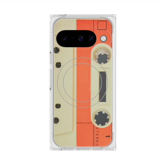 Premium Square Case with Pixelsnap［ RETORO CASSETTE TAPE - Opacity White ］