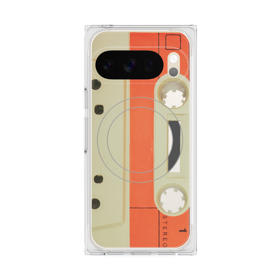 Premium Square Case with Pixelsnap［ RETORO CASSETTE TAPE - Opacity White ］