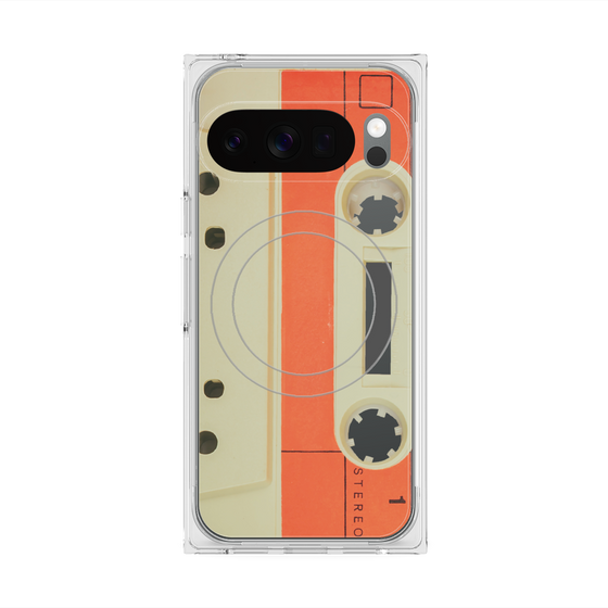 Premium Square Case with Pixelsnap［ RETORO CASSETTE TAPE - Opacity White ］