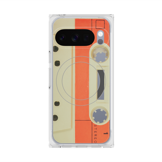 Premium Square Case with Pixelsnap［ RETORO CASSETTE TAPE - Opacity White ］