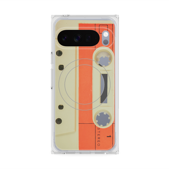 Premium Square Case with Pixelsnap［ RETORO CASSETTE TAPE - Opacity White ］