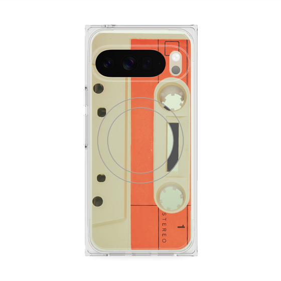 Premium Square Case with Pixelsnap［ RETORO CASSETTE TAPE - Opacity White ］