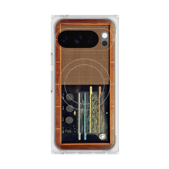 Premium Square Case with Pixelsnap［ RETORO RADIO - Brown ］