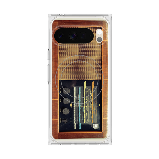 Premium Square Case with Pixelsnap［ RETORO RADIO - Brown ］