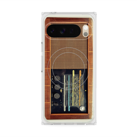 Premium Square Case with Pixelsnap［ RETORO RADIO - Brown ］