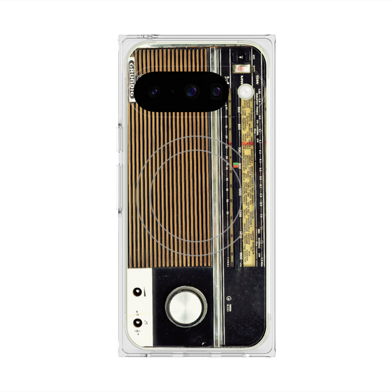 Premium Square Case with Pixelsnap［ RETORO RADIO - Black ］