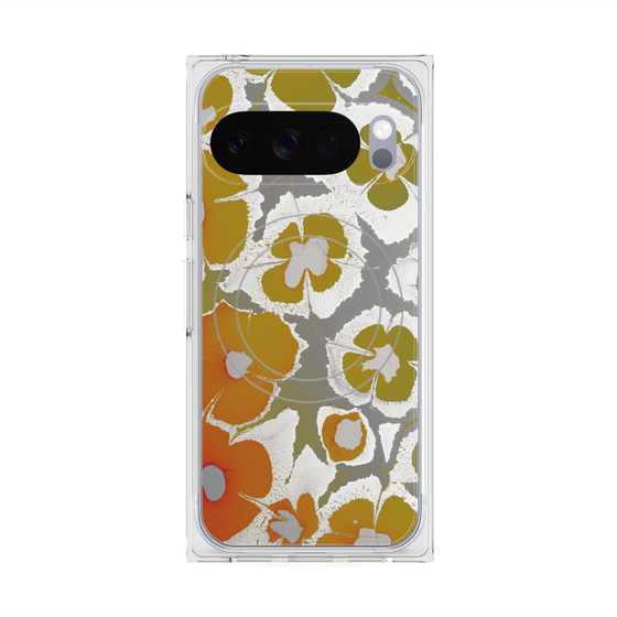 Premium Square Case with Pixelsnap［ y2k(Year2000) - Flower - Yellow Gray ］
