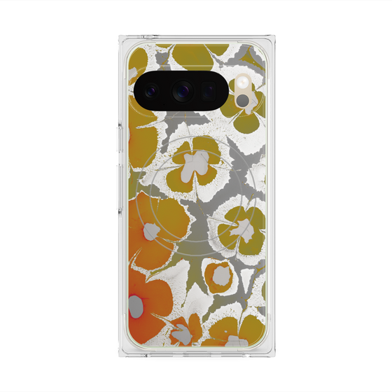 Premium Square Case with Pixelsnap［ y2k(Year2000) - Flower - Yellow Gray ］